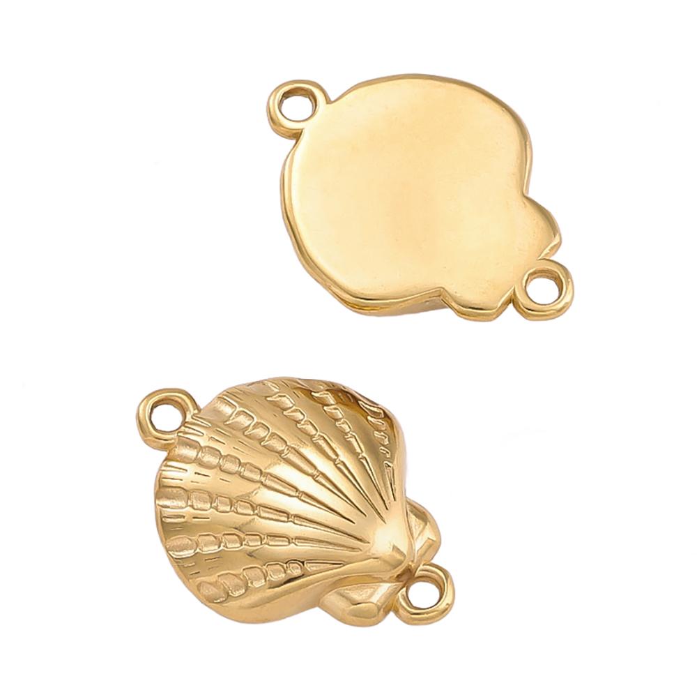 2Pcs Stainless Steel Ocean Theme Shell Starfish Turtle Conch Charms for DIY Handmade Earring Necklace Bracelet Jewelry Making