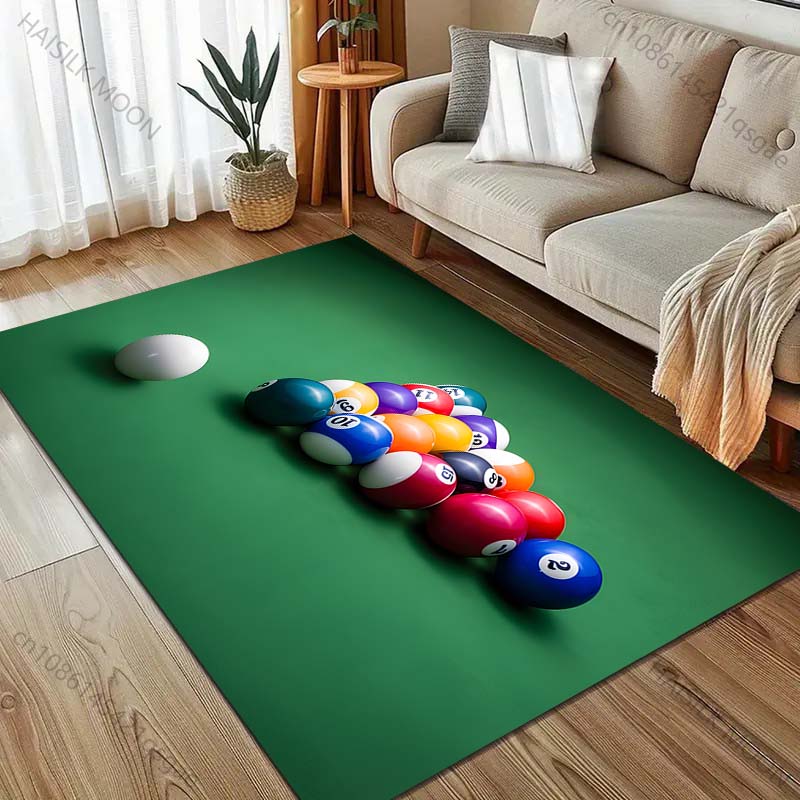 HD Snookered Billiard Balls Print Carpet for Living Room Bedroom Sofa Doormat Decor Sofa Table Area Rug Non-slip Floor Mat
