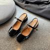 French Bag Head Sandals Women's Shoes Spring and Summer 2025 New Square Head Black Mary Jane with Skirt Temperament Single Shoes