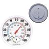 Indoor Outdoor Thermometer Hygrometer White Round Analog Display for Garden Greenhouse Temperature 40 To 140 Fahrenheit