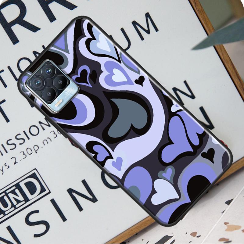 Latte Love Brown Heart Swirl Aesthetic Case For Realme 8 Pro 8i GT Master GT Neo 2 C21 Back Cover For OnePlus Nord 2 8T 9R 9 Pro