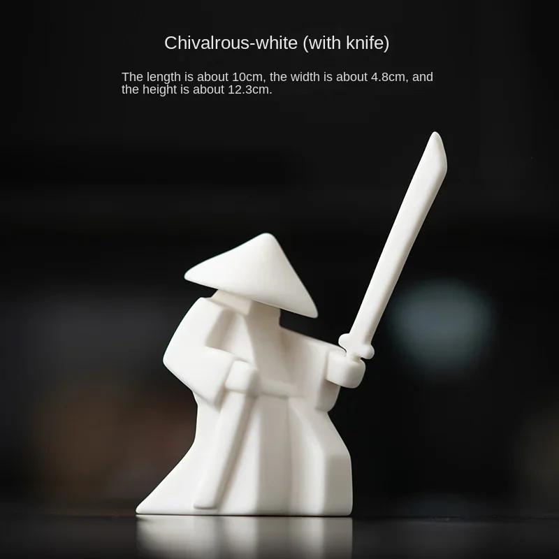 

Creative New Chinese Ceramic Warrior Knight Desktop Small Ornaments Joss-Stick Incense Stick Holder Ornament Tea Pets