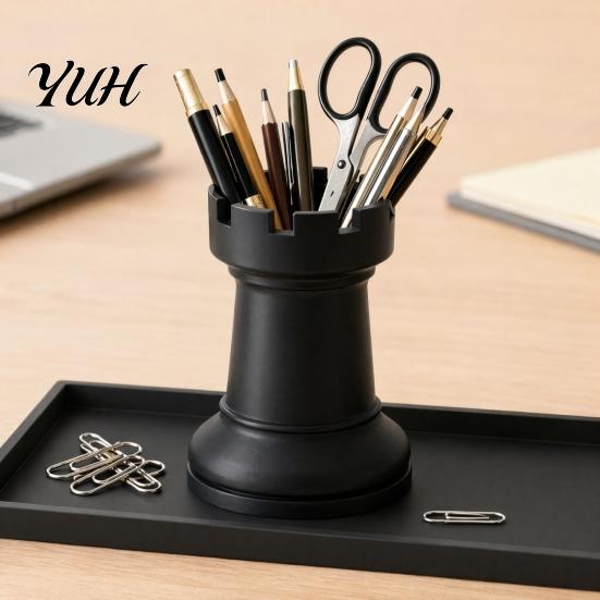 Office Desk Storage Chess Pen Holder, Makeup Brush Organizer, Minimalist Decor, Multifunctional Organizer for Holder Pens Brushes Dried Flowers,