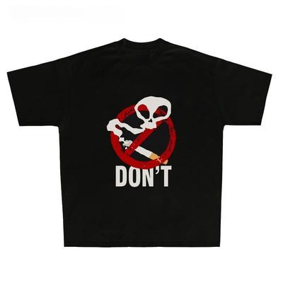 A New American-style Summer No-smoking, Niche and Fun Streetwear Brand Hip-hop Parody Pure Cotton Heavy Short-sleeved T-shirt