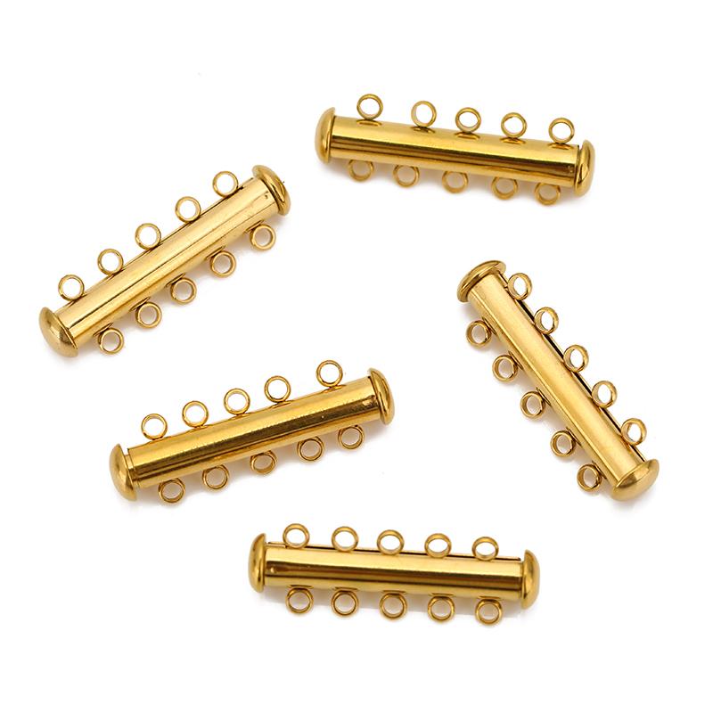 2pcs Never Fade Stainless Steel Slide Tubes Lock Clasps Magnetic Connectors Layering Clasps For Necklace Bracelet Jewelry Making