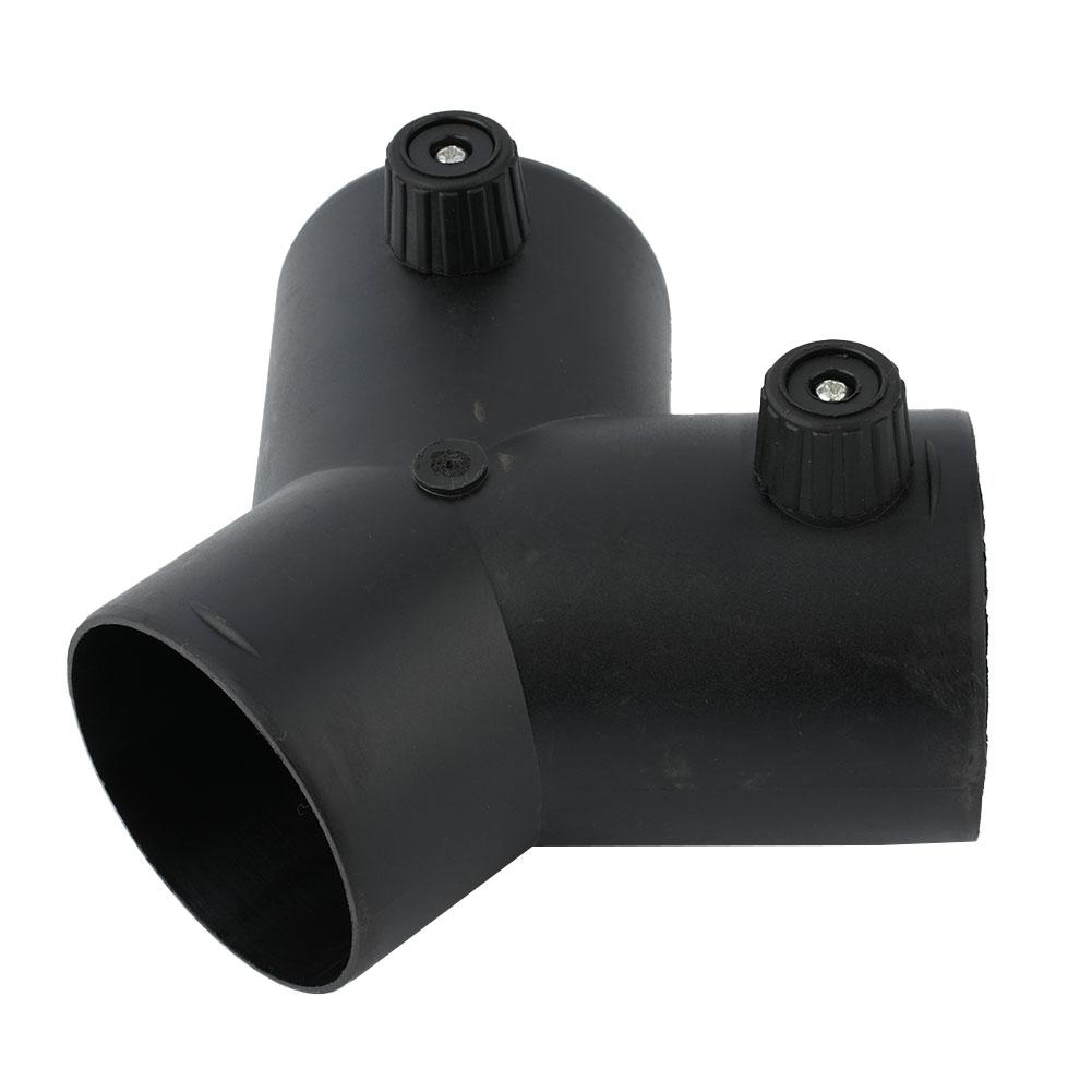 Black Plastic Y Connector for 60mm Internal Diameter Tube Connection