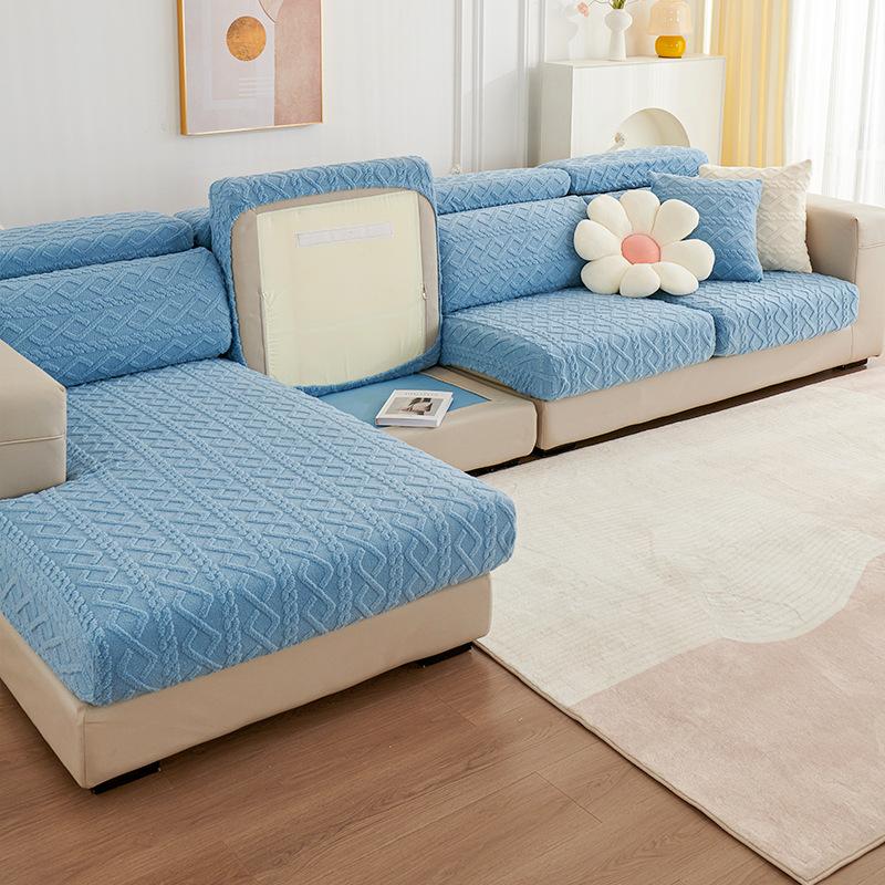 Plush Winter Elastic Sofa Cover All-inclusive All-season Cushion Thickened Lazy Sofa Cover Cushion
