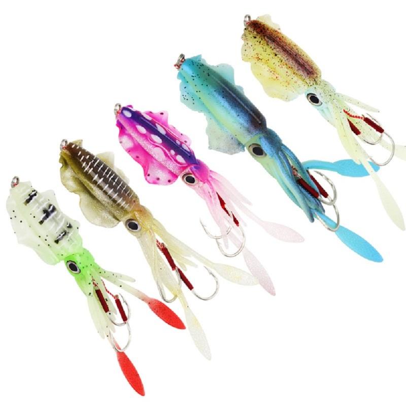 Buy Fishing Lure Double Hook Squid Bait Glowinthedark Baits 15cm60g