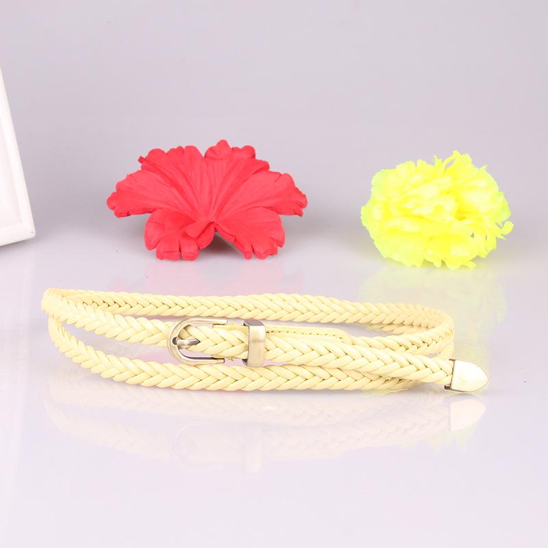 New Hand-Woven Women's Pin Buckle Thin Belt