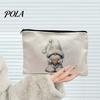 Stain-resistant Pouch Christmas Theme Makeup Bag, with Black Zipper, Wear-Resistant Toiletry Wear-resistant Fabric Bag Durable Canvas Storage