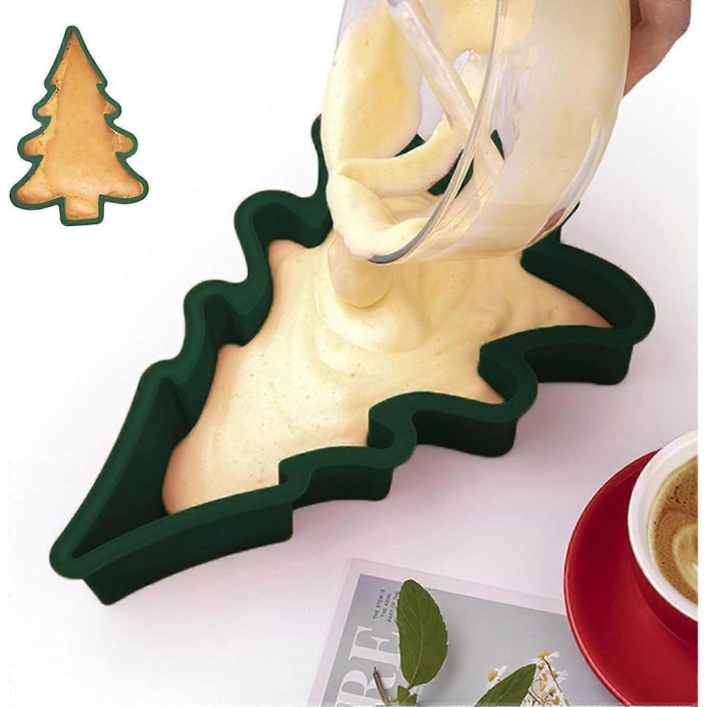 3D Silicone Christmas Baking Molds, Tree-Shaped Candy & Cake Pan, Non-Stick Pie Mould Tray, Compatible with Christmas Tree Decor (2-Pack)