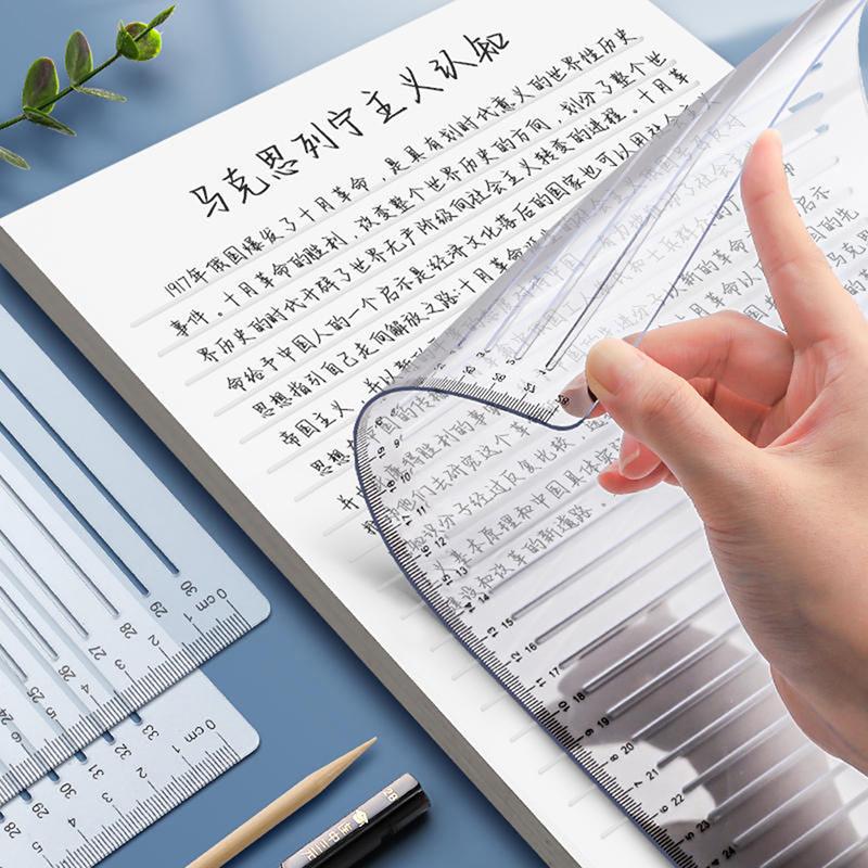 Kalligraphie-Schablone, gerade Linie, A4, klares Lineal, Schreibwerkzeug, Geometrie-Vorlage