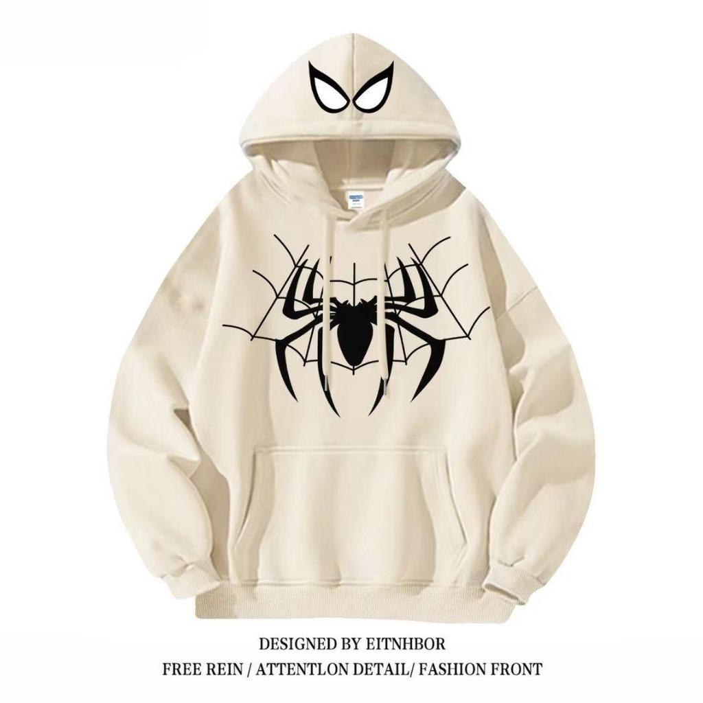 Unisex New Retro Hip Hop Spider Hoodie - Winter Loose-Fit Trendy Jacket