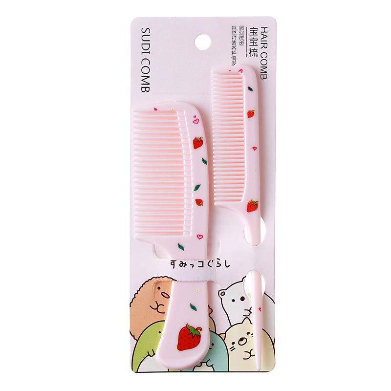 2Pcs Kids Hairdressing Comb Anti-Static Pointed Tail Combs For Girls Children Cute Strawberry Fruit Women Hair Comb Styling Tool