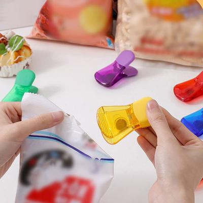 12 Stück Beutel-Verschluss-Clip, rutschfest, Kühlschrank, magnetischer Beutel-Clip, helle Farbe, durchscheinend, Lebensmittel-Aufbewahrungsclip für Zuhause