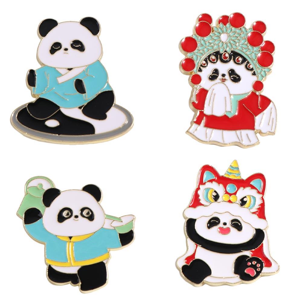 

Craft Cartoon Opera Panda Badge National Tide Panda Brooch Backpack Decoration Style A