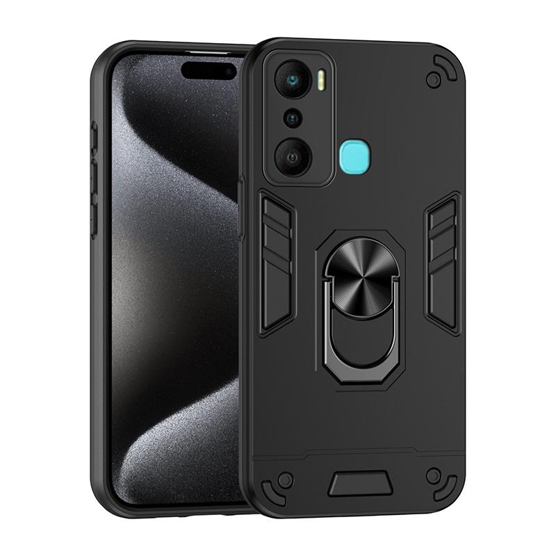 Armor Case For Infinix X6511B X6511 X665E X6831 X6882 Full Body Rugged Protective Car Magnetic Ring Stand Hard Phone Cover