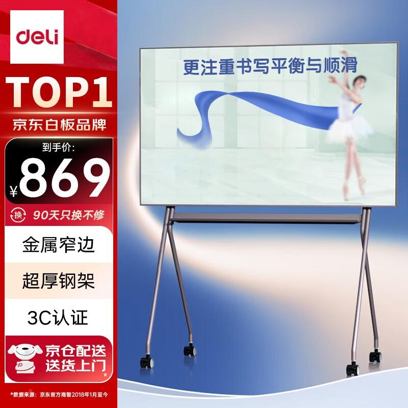 Deli Ballet Magnetic Tempered Glass Whiteboard with Stand