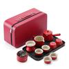 Portable Japanese-Style Ceramic Tea Set With Carry Case Minimalist Travel Cups Tray Office Outdoor Use