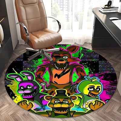 Five Nights at Freddy's,FNAF Stuhlmatte Runder Teppich Büroteppich, Rutschfest, Geeignet für Wohnzimmer, Schlafzimmer,Dekor1205803a