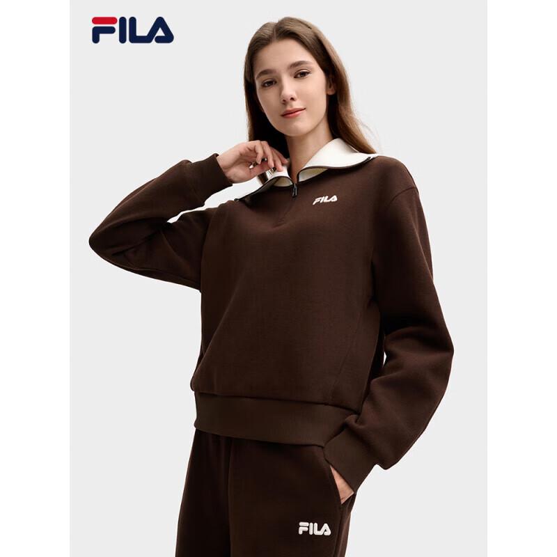FILA Women s Color-Block Lapel Knit Pullover Sweatshirt S