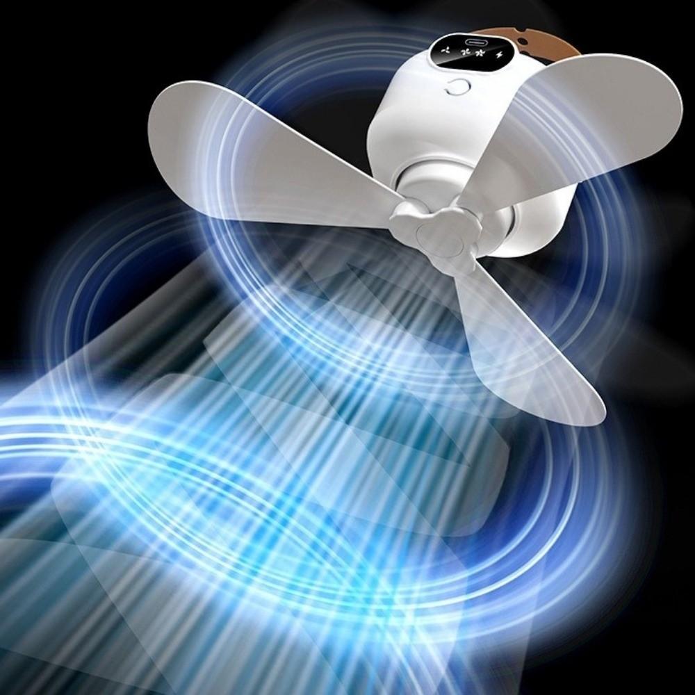 Rechargeable Hanging Fan Light Energy Saving Electric Fan Night Lamp  Outdoor Camping
