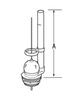Float Toilet Valve/INAX TF-1890C Valve, Brass, Blue,