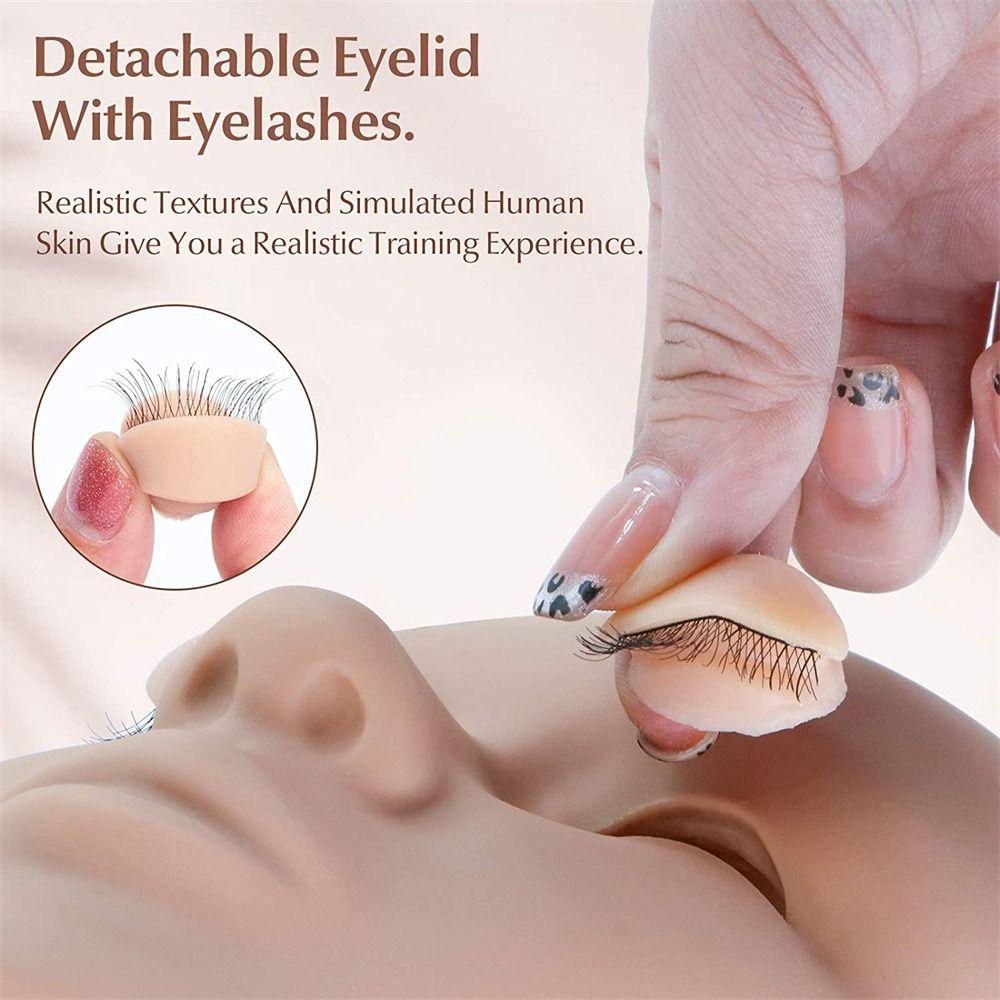 Training Lashes Eyelashes Extension Training Model Practice Grafting Eyelashes Tools Training Head
