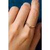 Chevron V Shape Ring with Tiny CZ Stones, Minimalist Stacking Band, Dainty Rose Gold Plated Silver Jewelry for Women