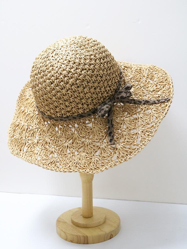 Handwoven Straw Sun Hat – Women’s Summer Wide-Brimmed Foldable Panama Hat with Bow Accent, UV Protection for Beach & Outdoor Wea