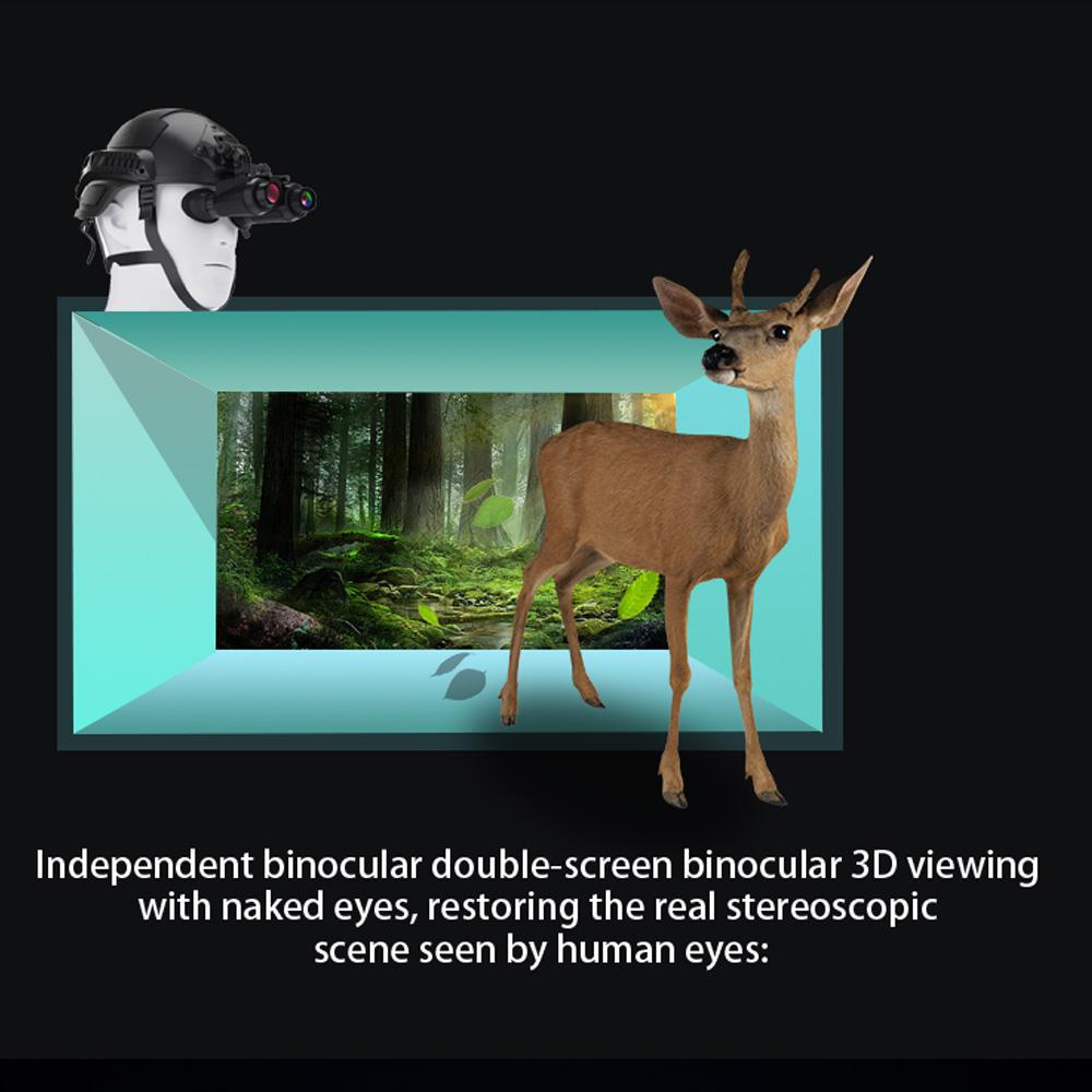 Gafas de visión nocturna 3D Naked Eye, binoculares de visión nocturna por infrarrojos digitales montados en la cabeza