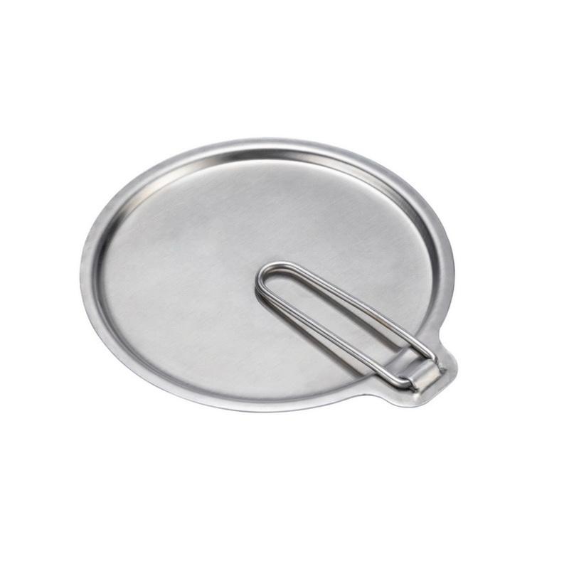 Picnic Cookware Outdoor Stainless Steel Shera Bowl Lid Camping Travel Tableware Portable Folding Wire Handle Shera Cup Lid серебряный