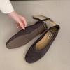 Fashion SUOJIALUN 2025 Autumn New Women Flat Shoes Fashion Round Toe Ankle Starp Ladies Mary Jane Shoes Soft Flat Heel Dress Boat Shoes