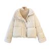 Fur Collar Splicing Loose Korean Cotton-padded Jacket 2025 Winter New Women's Short Down Cotton-padded Jacket