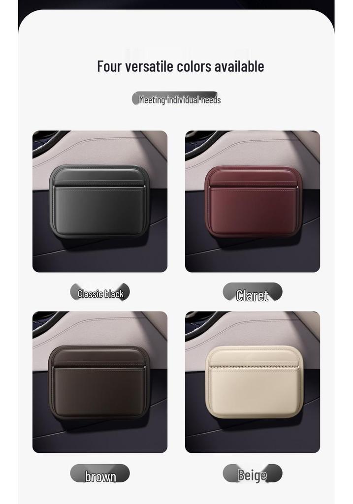 Adhesive Car Seat Console Storage Bag - Multi-functional Organizer for Main & Passenger Seats