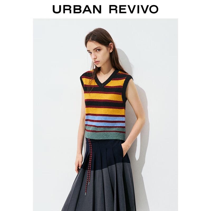 UR Women's Casual Striped V-Neck Knit Vest