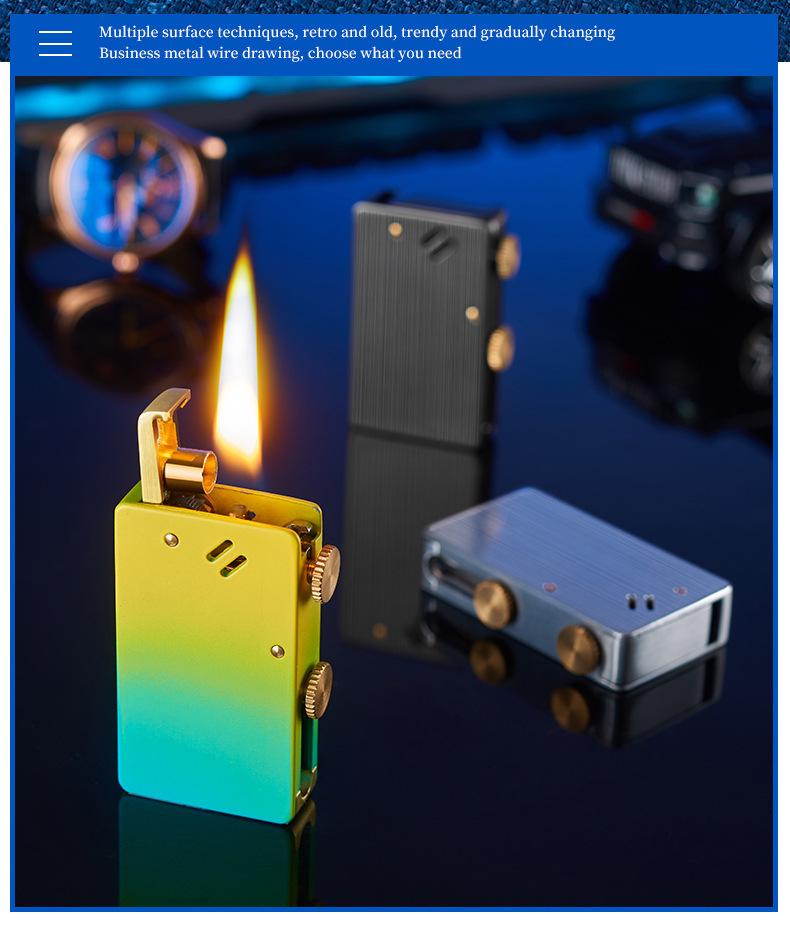 Multifunctional Men's Metal Kerosene Lighter with Long Battery Life