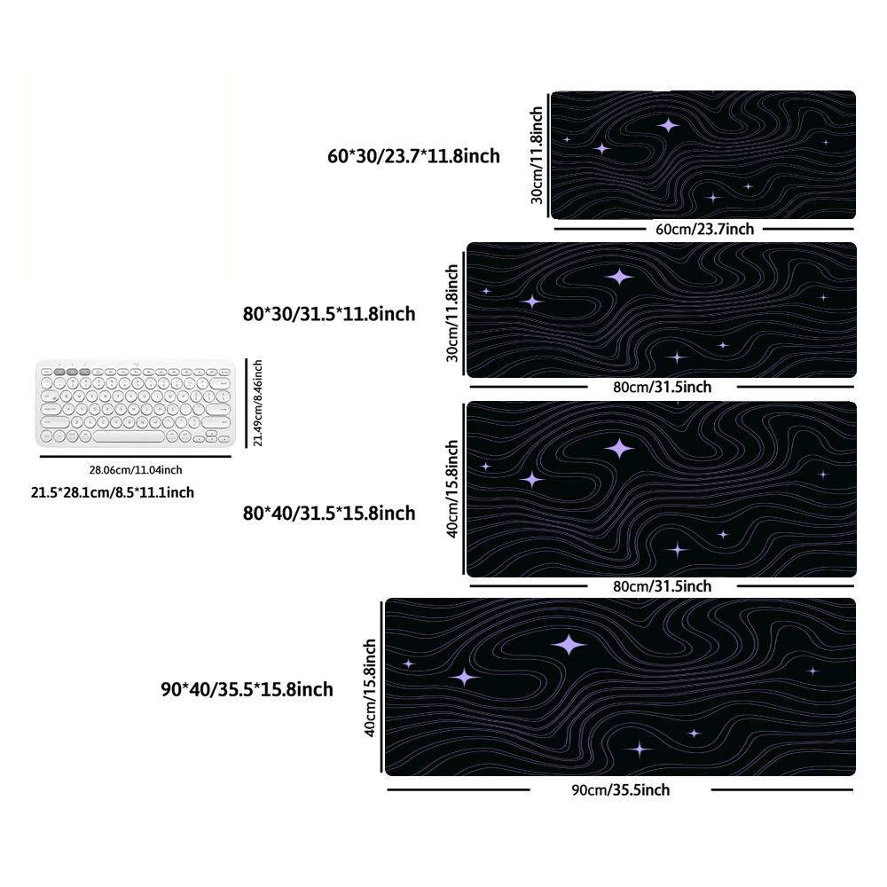 Large Dark Cosmic Star Pattern Mousepad XXL Abstract Galaxy Line Deskmat Non‑Slip Rubber Game Mouse Mats Gaming Accessories