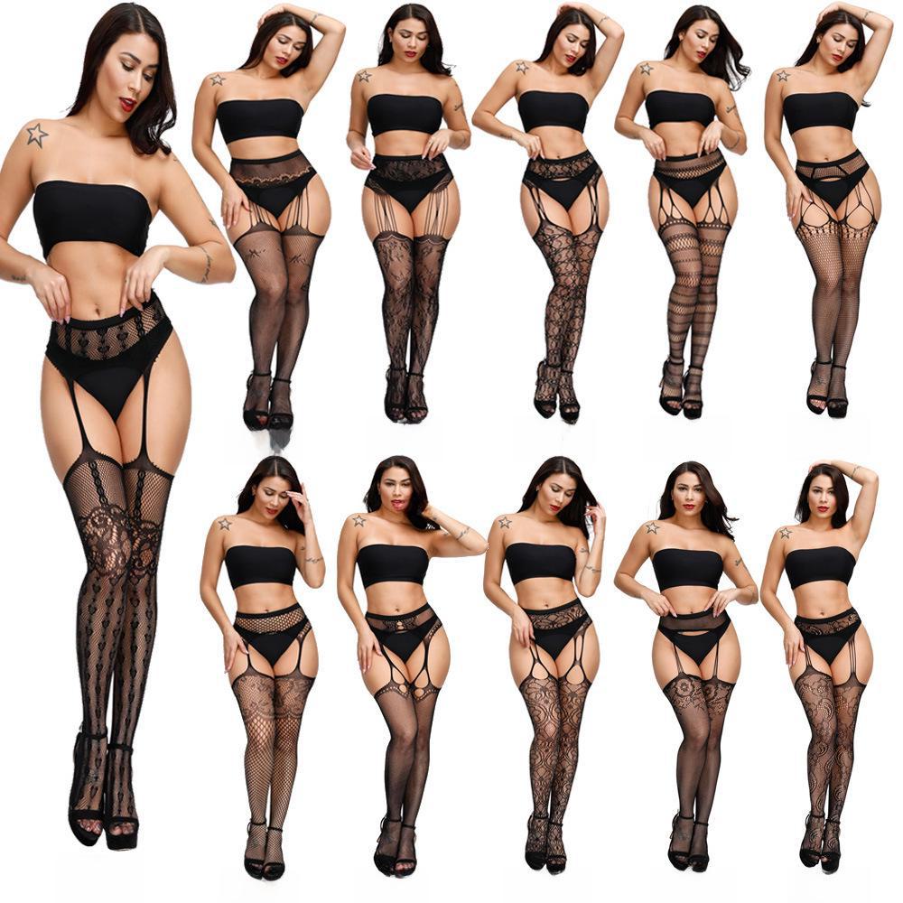 Ciorapi și chiloți ademenți cu design cu crotch deschis