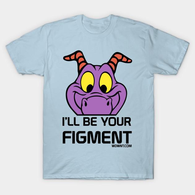 Men Black Print T-shirt I Ll Be Your Figment - Epcot, Journey Into Imagination - Wdwnt.Com No-Cut Transfer Paper Print Cotton Tshirt XL светло-синий
