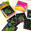 1 Box of 100 Rainbow Scratch-Off Mini Art Sticky Notes, Handmade Art Party Supplies, Birthday and New Year Gifts, Creative Colorful Doodles