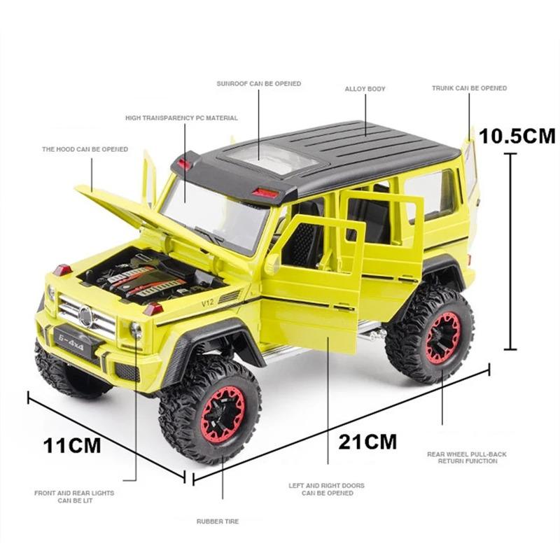 1/24 BENZ G500 4x4 Tyre Alloy Car Model Diecasts Metal Toy Off-road Vehicles Car Model High Simulation Sound and Light Kids Gifts