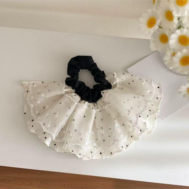 Polka Dot Lace Skirt Hair Tie – Large Mesh Luxury Hair Accessory