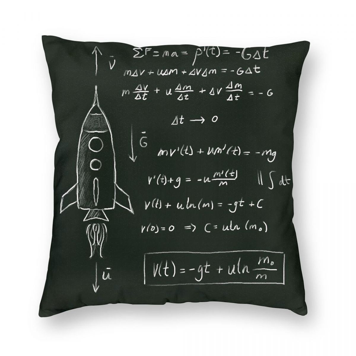 Rocket Science Square Pillowcase Polyester Linen Velvet Creative Zip Decor Bed Cushion Cover 30x30cm