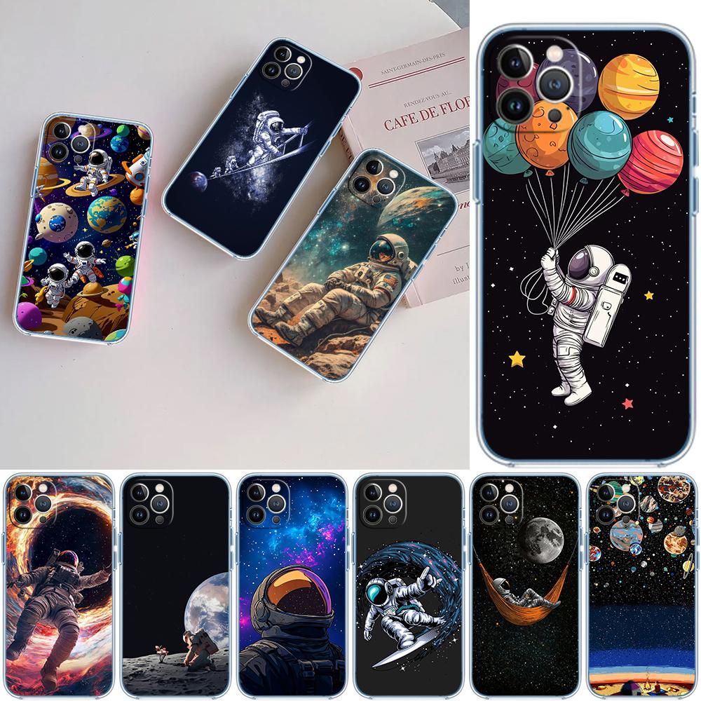 PP7 Astronaut Space Moon Soft Shell Transparent Phone Case for Motorola Moto G7 G8 G9 G84 G85 G73 G24 G15 Z2 Play Power Plus