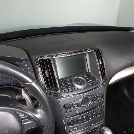For Infiniti G37 Sedan Carbon Fiber Interior Center Air Vent Outlet Trim Sticker