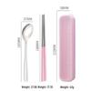 Stainless Steel Travel Cutlery Set: Fork, Spoon, Chopsticks with Portable Storage Box