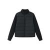 Women's Stand Collar Quilted Puffer Jacket Fleece Sleeve Patchwork Zip Up Short Cotton Padded Coat Solid Color Winter Outerwear
