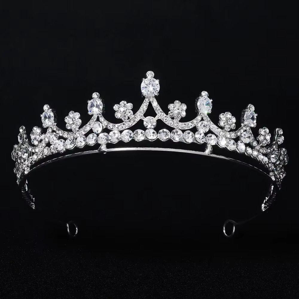 Zircon Crystal Bridal Crown Shiny Princess Tiara Wedding Hair Jewelry  Hair Jewelry Accessories