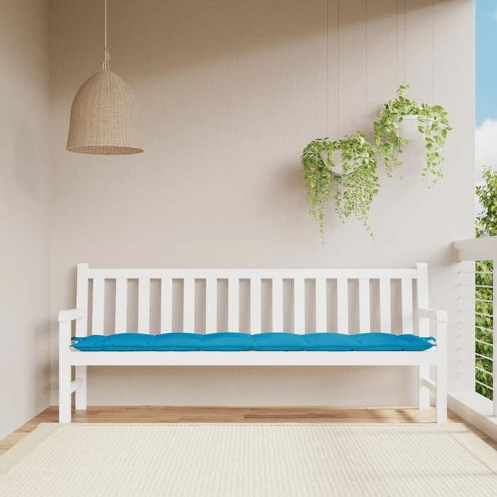 VidaXL Garden Bench Cushion, Bench Cover with String Ties, Waterproof Outdoor Cushion, Light Blue 361644
